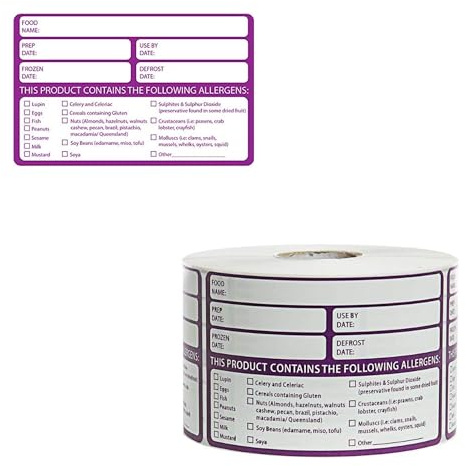 We Can Source It Ltd - Large Food Allergen Date Info Labels - Removable Food Allergy Labels for Commercial Kitchens and Catering Outlets - Pack of 500