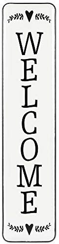 MODE HOME Large Welcome Sign for Front Door Porch, Welcome Home Decorations, 36.5 Inch Tall Standing Vertical Metal Welcome Sign, Waterproof for Indoor Outdoor Yard, Rustic Design for All Seasons