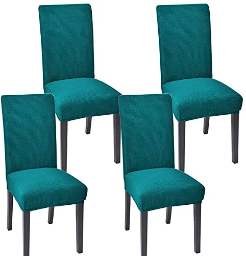Aertiavty Chair Covers for Dining Room Set of 4 Kitchen Chair Seat Covers, Dining Room Chair Covers Chair Slipcover Parsons Chair Covers, Teal