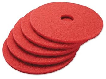 Floor Cleaning Pads Dics Pack Of 5 - Scrubbing Buffing Polishing Maintenance Pads Perfect For Scrubber Dryer & Polishing Machines (Red, 16)