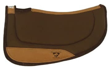 Diamond Wool Contoured Felt Ranch Western Saddle Pad for Horses 30x30 Round – 1/2 Thickness, Hunter Green