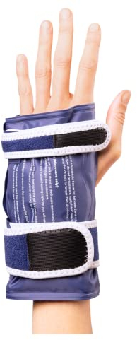Magic Gel Poignet Ice Pack Wrap – Orthèse de main chaude ou froide avec pack de gel – Bracelet chauffant ou refroidissement par compression pour main droite ou gauche – Sangles réglables – Bleu