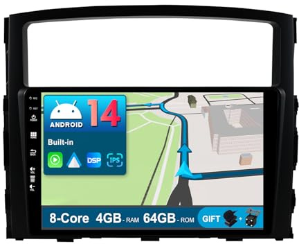 JOYX Android 13 IPS bilradio passar Mitsubishi Pajero 4 V80 V90 (2006–2014) – 4G 64G – inbyggd DSP/Carplay/Android bil – kamera + MIC – 9 tum 2 Din – rattstyrning 4G WiFi BT DAB 360-kamera