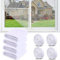 4 Stück Fliegengitter Fenster,150x130cm Insektenschutz Fenster Mit 4 Rollen Selbstklebend,Zuschneidbar Mückenschutz Fenster,Moskitonetze Für Fenster, Fliegengitter Für Fenster,Fenstergaze