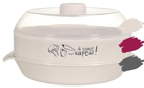 Vaporiera Microonde Veloce per Cucina Sana - Coperchio Ermetico Antifuoriuscita - Per Verdure, Pesce, Carne - Materiale Durevole, Colore Bianco.
