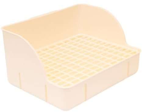 Colcolo Kaninchentoilette für Käfig, Käfig, Toilette, Bettkasten, spritzwassergeschützte Bettpfanne, Ecktoilette für Meerschweinchen, Chinchillas, weißes PP-Netz