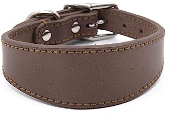YOUNAFEN Collar ajustable para perros, collar ancho de cuero, correa para el cuello, para perros grandes, galgos italianos, suministros para mascotas