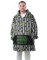 Beetlejuice Tragbarer Decken-Hoodie | Schwarz-weiß gestreifter Herrenpullover mit Käfer- und Schlangengrafiken | Loungewear mit Sherpa-Futter und Kapuze für Erwachsene, Einheitsgröße
