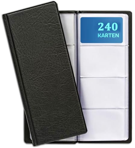 Visitenkarten Aufbewahrung für 240 Karten,Professioneller Visitenkartenhalter aus PVC-Leder für Damen und Herren, Visitenkartenbuch, Namenskartenbuchhalter,Platzsparende Visitenkartenmappe für Büro