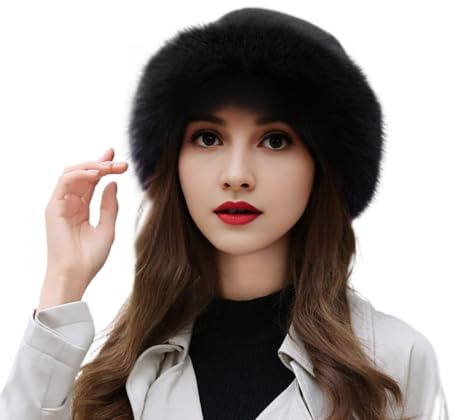 YEKEYI Chapeau chaud en fausse fourrure pour femme, chapeau de mode pour l'hiver, chapeau de vison synthétique polyvalent, nouveau béret d'hiver, chapeau seau, Noir , Taille unique
