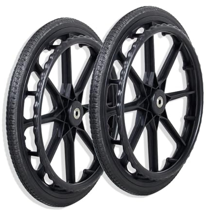 20 X 1.75 Wheelchair Rear Wheels Replacement, 20 Inch Solid PU Accessories for Manual Wheelchair, Rollators, Walkers