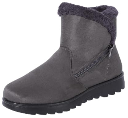 Syrads Bottes de Neige pour Femme Chaussures Hiver avec Fourrure AntidéRapantes Fermeture éClair LatéRale Boots