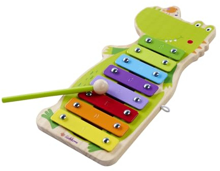 Eichhorn Música Xilófono para niños con 8 Tonos, mazo y Libro de Canciones con 5 Canciones, promueve el Ritmo y el oído, 28 x 13 cm, de Madera contrachapada, Abedul y Metal, a Partir de 2 años