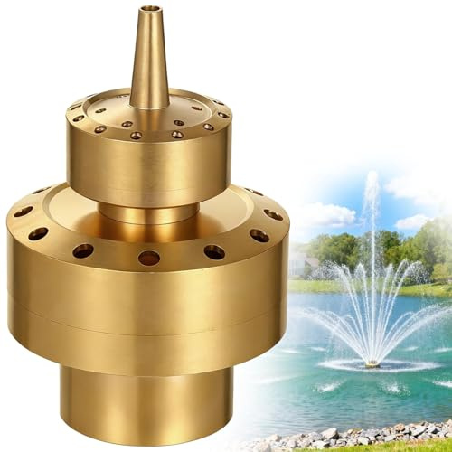 yeeplant 1.5 DN40 Buse de fontaine à eau en laiton, tête de pulvérisation double couche, pulvérisation d'eau pour colonne de fleurs, fontaine à haute pression, jet de bouquet en couches pour étang