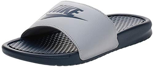 Nike Benassi Just Do It, Men's Sandal, Multicoloured (Wolf Grey/Midnight Navy 024), 10 UK (45 EU)