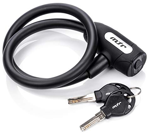 meteor Kabelschlösser Fahrradschloss Key Lock Kette Kombination Kabel Code Lock für Fahrrad Outdoor Bike Roller Grill & Sonstiges (65 cm Key Lock)