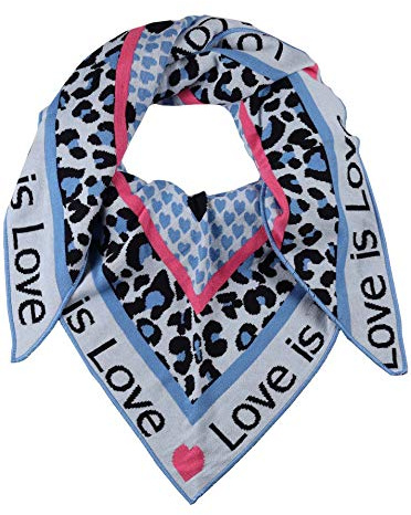 Zwillingsherz Sciarpa triangolare Love is Love Stola in lana per donne, ragazze, ragazzi e bambini, in cotone di alta qualità, con motivo a leo e cuore, sciarpa da donna per estate, autunno, inverno