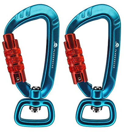 PANDENGZHE 2.5 Auto Locking Carabiner Clips 4.5KN 1011lbs with Swivel Clasp for Dog Leash, Keychain, Backpack
