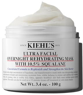 Kiehl's Ultra Facial Overnight Hydrating Face Mask with 10.5% Squalane, Fragrance-free, 100g