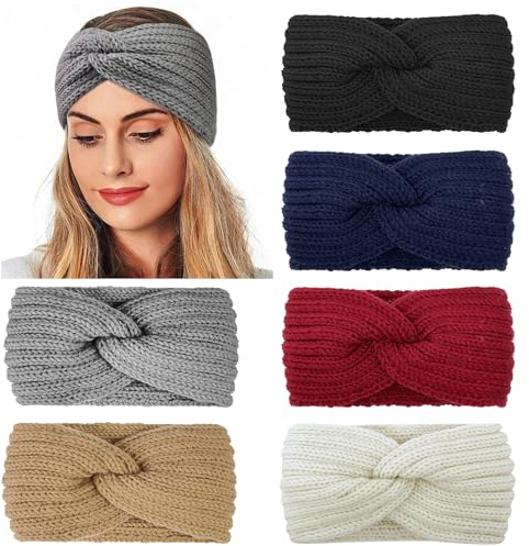 Kavya Winter Knitted Headband Women, Ear Warmers Cable Knit Headbands for Women's Hair Elastic Twist Ear Muffs Women Girl Running Skiing Gifts for Women…
