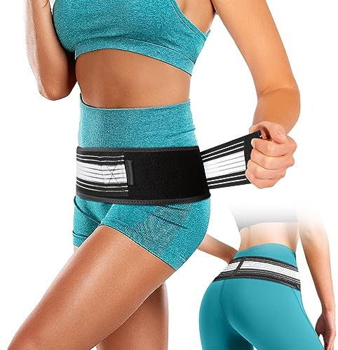 Zekeson Cinturón de ciática para mujeres y hombres, alivio del dolor para espalda baja, sacroilíaco, ciático, pélvico, lumbar, cadera, pierna, sacro (XL-XXL, color blanco)