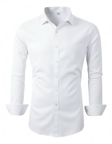 Benibos Mens Slim Fit Dress Shirts Long Sleeve