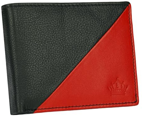 Manza Geldbörse I Geldbeutel aus hochwertigem Leder mit RFID-Schutz I Herren Portemonnaie mit Münzfach I 13 Fächer für Kreditkarten I Brieftasche in Querformat