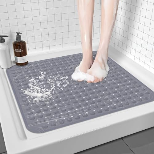 Auauraintt Duschmatte rutschfest 80x80cm, Antirutschmatte Dusche BPA-frei, Badematte rutschfest mit Saugnäpfen, Badewannen Matte Maschinenwaschbar Antibakteriell schimmelresistent