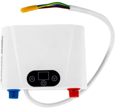 Mini Elektrischer Durchlauferhitzer, 5.5KW Untertisch Druckfest Wasserdicht Warmwasserspeicher Elektrisch Untertischgerät Kleinspeicher 21 * 16.8cm