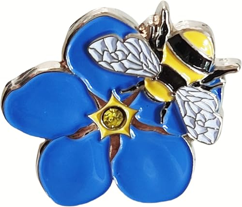 Forget Me Not Lapel Pin Badge Brooch Memorabilia Gift Decorations With Bee (quantity:1)