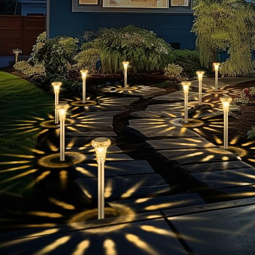 SonPen Solarlampen für Außen 6 Stück LED Solarleuchten Garten, IP65 Wasserdichte Edelstahl Solar Gartenleuchten, Energiesparend Solar Lampe Outdoor für Terrasse, Rasen, Hof, Wege(WarmWeiß)
