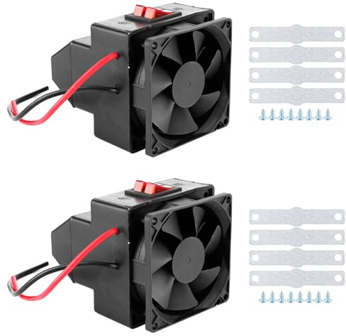 12V 260W Riscaldatore di Riscaldamento per Auto, Auto Riscaldatore Ventilatore Demister Sbrinatore Ad Aria Calda Auto Ventola Riscaldatore d'aria per Piccolo Spazio, Condizionatore (2 Pz)