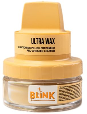 BLINK Ultra Wax 50 ml – Pflegendes Schuhwachs für fettiges Leder – Lederpflege & Schuhcreme zur Nährung, Glättung und gepflegten Optik – Einfache Anwendung mit Schwamm