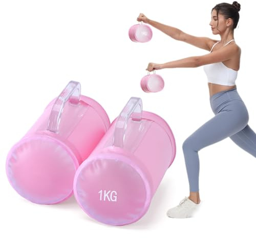 DEIRIS Haltères à Eau, Sac Eau Fitness, Poids de Voyage, poids réglables jusqu'à 10/14 kg par paire, pour l'entraînement en force, Sac de Sable Alternative
