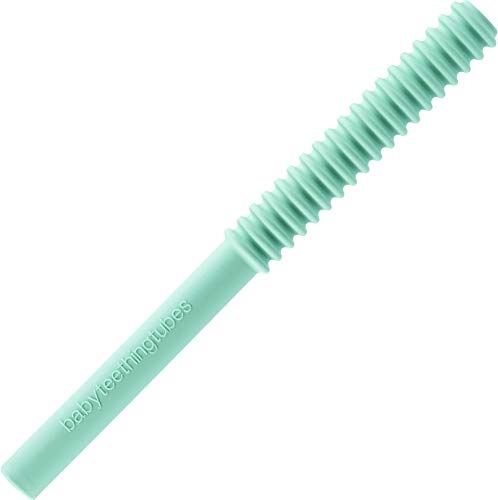 Baby Teething Tubes - Made in The USA Baby Teething Toys - Soft & Durable Infant Toys and Toddler Silicone Teether - 7 Inches, Mint - Baby Must Haves for Teething Relief - Food Safe & Easy to Clean