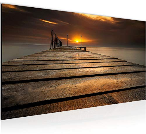 Runa Art Tabla decoración de la pared Sunset - 100 x 40 cm Vista de impresión en lienzo Salón Apartamento - listo para colgar - 020212th