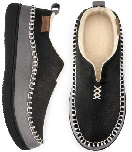 EverFoams Men's Moccasin Slippers Memory Foam Anti-skid Sole Soft Shoes | Machine-washable, Gifts, Anti-slip Sole, Lightweight, Indoor and Outdoor, Cozy