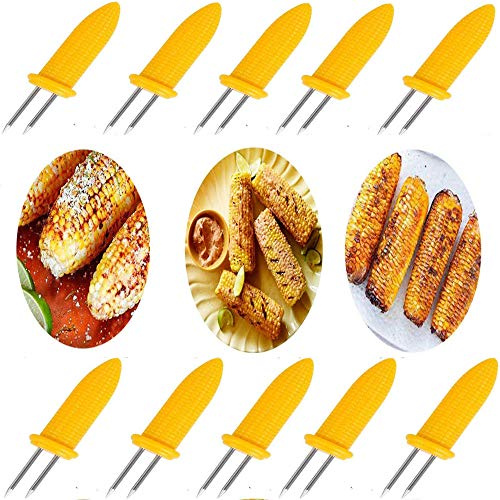 GBSTORE 10 soportes de maíz de acero inoxidable para mazorcas de maíz para cocinar al aire libre