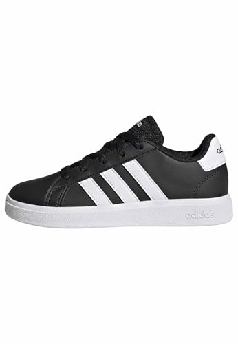 adidas Unisex Kinder Grand Court Lifestyle Tennis Lace-Up Shoes, Core Black / Cloud White / Core Black, 35 1/2 EU