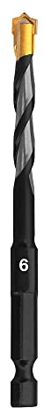 Broca multimaterial Ø 6mm Multi Construction Ultimate Professional Hex-9 Rotary y Taladros de Impacto, Perforación multiusos para bloque de metal, ladrillo, baldosas blandas de madera de plástico