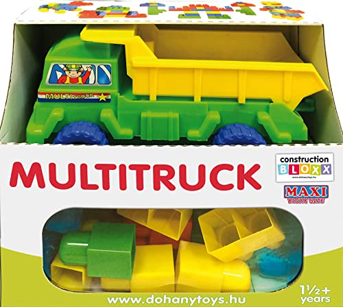 DOHÁNY Multitruck Muldenkipper Kipper mit Noppen Steckbausteine Maxi Bloxx 24-TLG.