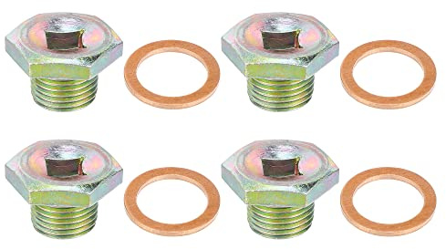A ABSOPRO Tappo Coppa Olio Motore 4pz M16x1.5 Motore Olio Scarico Tappo Vite per Peugenot Bronzo Tono
