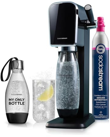 SodaStream - ART Sparkling Water Maker | STARTER KIT | CQC CO2 system | Includes 1x CO2 Cylinder, 1x32 & 1x16 Fl Oz Dishwasher Safe Bottles | Combine with Pepsi Flavors | Black