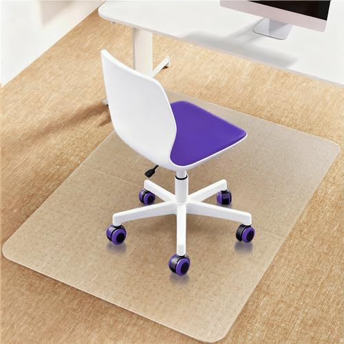 Office Chair Mat for Carpet, 36x48 Heavy Duty PVC Floor Protector, Non-Slip Clear Computer Desk Mat for Low-Pile & Flat Carpets, Rolling Chair Mat for Home Office & Gaming