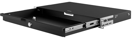 STALFLEX Étagère 19 Pouces 1U - Tiroir pour Rack Serveur 19 en Acier pour Armoire Réseau et Baie de Brassage - Capacité de Charge 15 kg - 270 mm Profondeur - Accessoires Rack