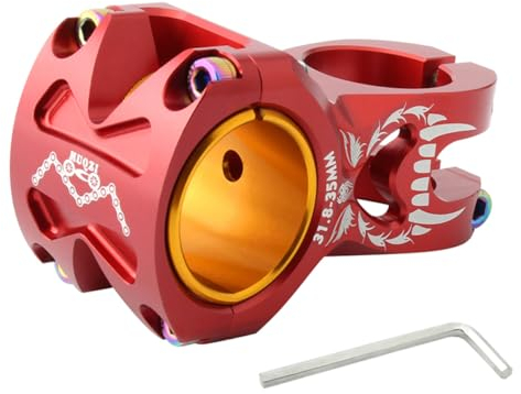 Milisten Mountainbike-Riser MTB-Vorbau Verstellbarer Fahrradvorbau Heimtrainer Fahrrad Fahrräder Fahrrad Lenkervorbau Aufsteiger für Tote Fliegen Offroad Adapter Aufzug rot