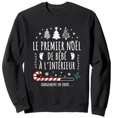 Annonce Grossesse Noël 1er enfant Futur Papa et Maman Humour Sweatshirt