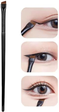 Brocha para cejas – Pincel delineador de ojos | Pincel ultrafino para cejas | Pincel delineador de ojos de punta | Pincel de maquillaje de precisión en ángulo fino ultrafino para cejas inclinado
