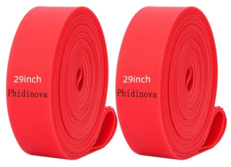 Phidinova Bike Rim Tape, Tire Inner Tube Protection Pad TPU Anti Puncture Rim Liner – Multiple Sizes for 24'' to 29'' and 700C Wheels（Red 29 inches 2 PCS
