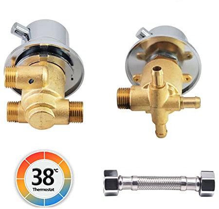 Thermostatic Shower Mixer Faucet 2/3/4 Way Brass Shower Valve with Ceramic Cartridge G1/2 Threaded Connection for Shower Cabin or Steam Room Durable & Stylish Design
